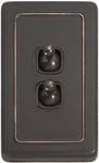 Switch - Toggle 2 Gang Antique Copper/Brown