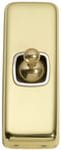 Switch - Architrave - Toggle 1 Gang Polished Brass/White