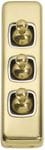 Switch - Architrave - Toggle 3 Gang Polished Brass/White