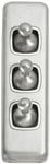 Switch - Architrave - Toggle 3 Gang Satin Chrome/White