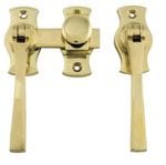French Door Fastener - Square Polished Brass
