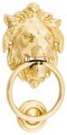 Lion Door Knocker Polished Brass