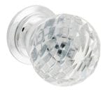 Glass Knob Clear Diamond Chrome 30mm