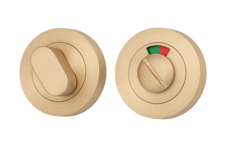 Privacy Turn with Indicator Round Brushed Brass