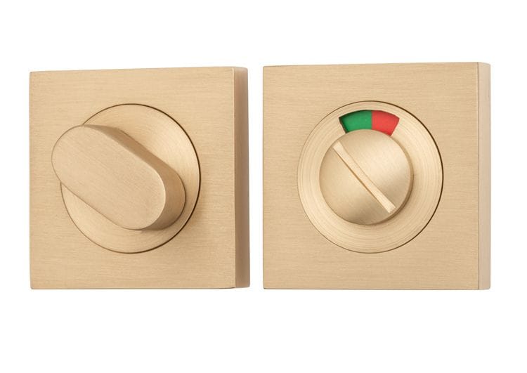 Privacy Turn with Indicator Square Brushed Brass