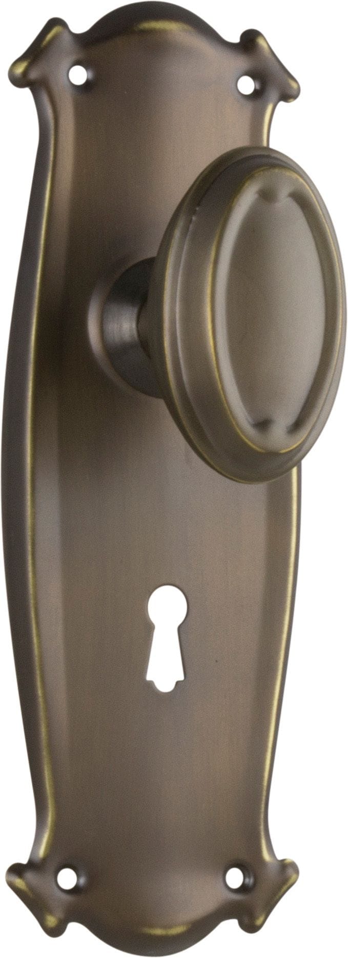 Bungalow Knob Lock Antique Brass