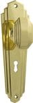 Elwood Art Deco Knob Lock Polished Brass