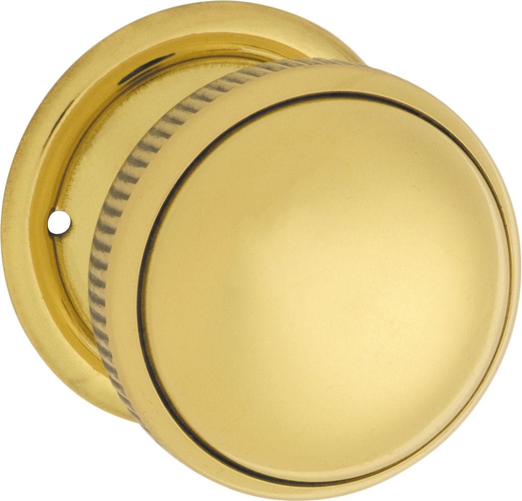 Mortice Knob Small Milled Edge Polished Brass
