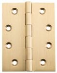 Hinge - Fixed Pin Unlacquered Satin Brass 100mm x 75mm