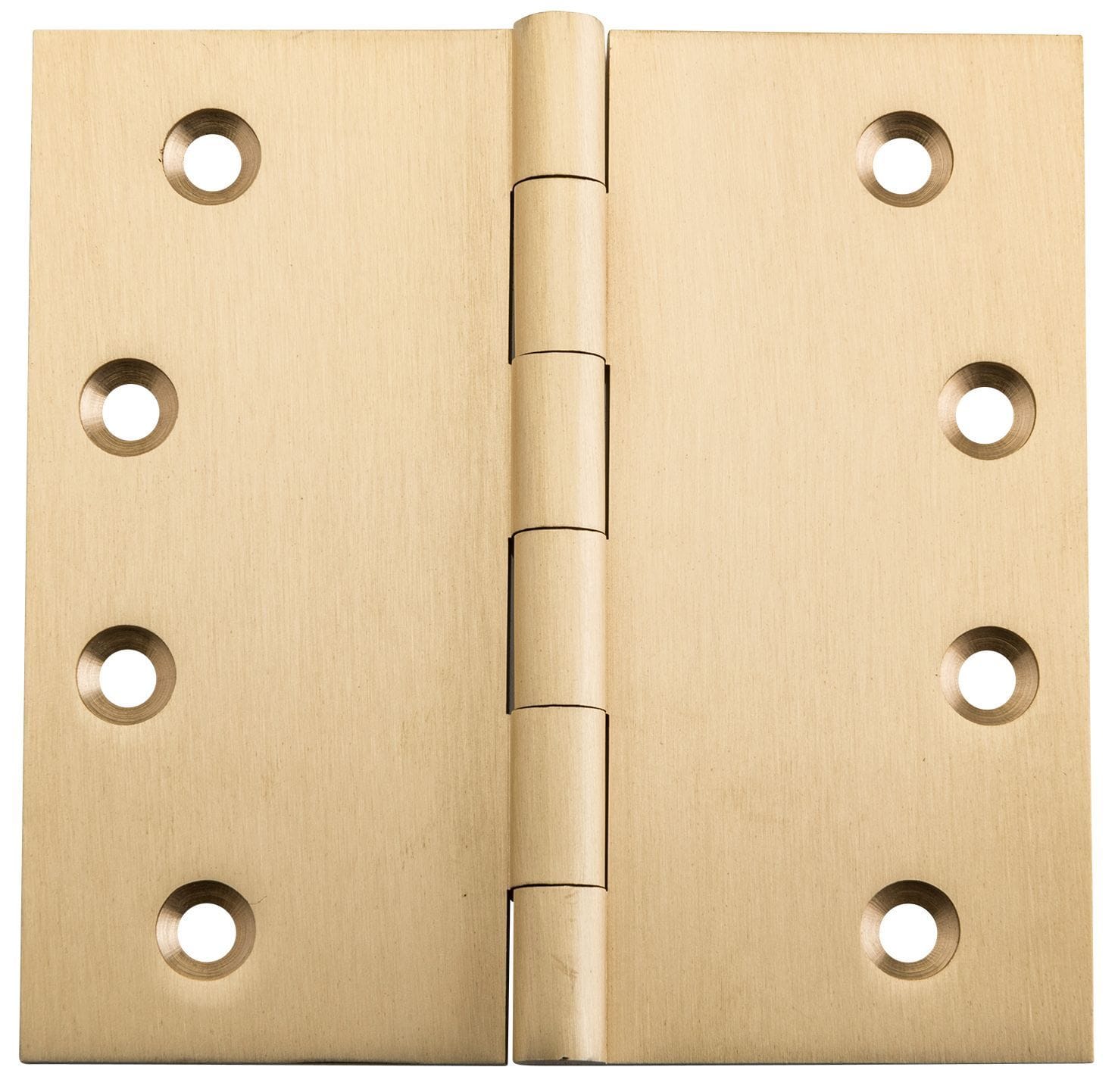 Hinge - Fixed Pin Unlacquered Satin Brass 100mm x 100mm