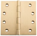 Hinge - Fixed Pin Unlacquered Satin Brass 100mm x 100mm
