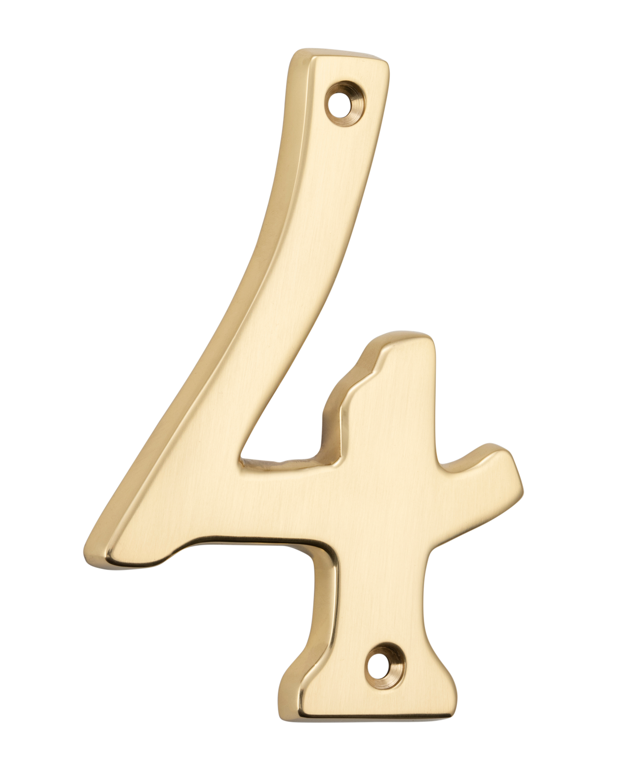 Numeral '4' Polished Brass