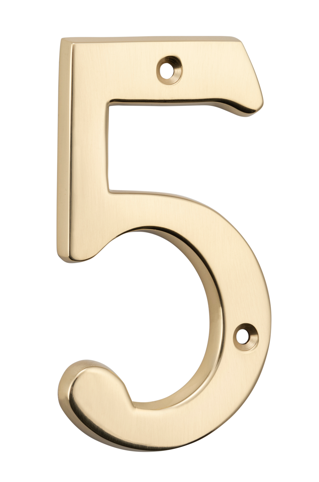 Numeral '5' Polished Brass