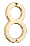Numeral '8' Polished Brass
