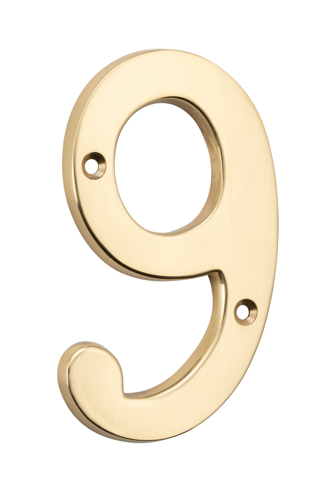 Numeral '9' Polished Brass