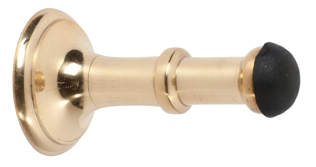 Door Stop - Concealed Fix Polished Brass 80mm