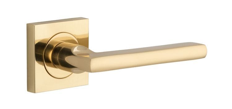 Baltimore Lever on Square Rose Polished Brass