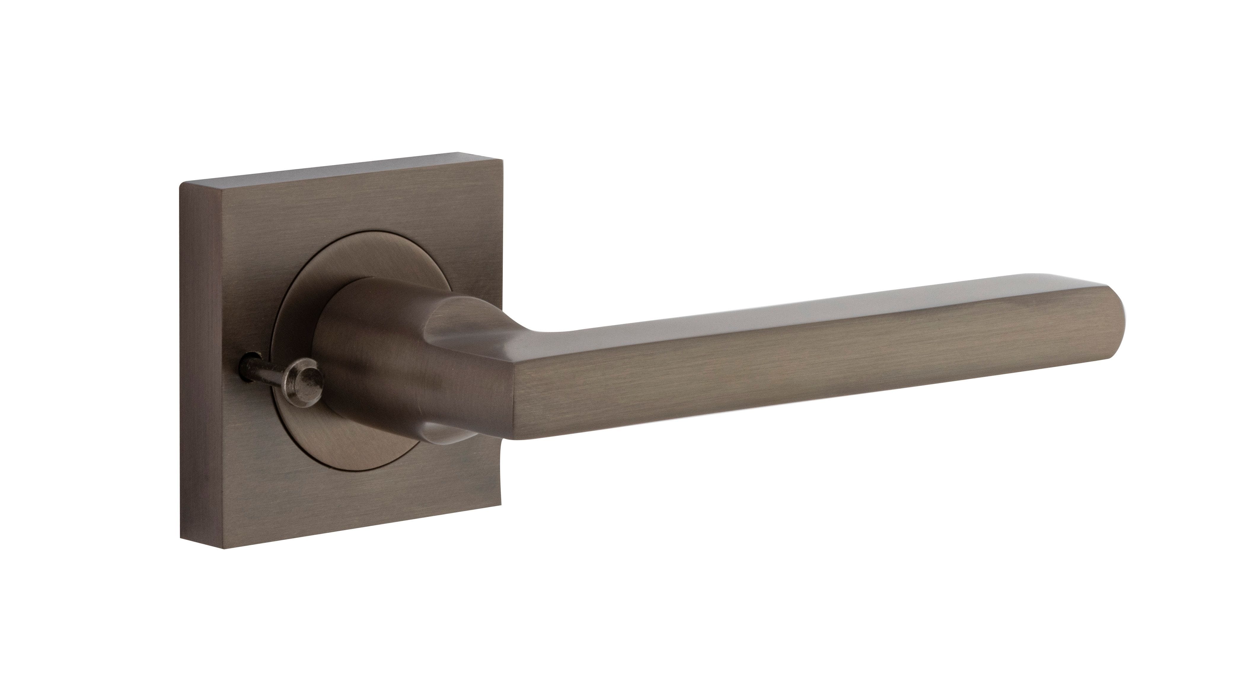 Baltimore Lever on Square Rose with Inbuilt Privacy Signature Brass