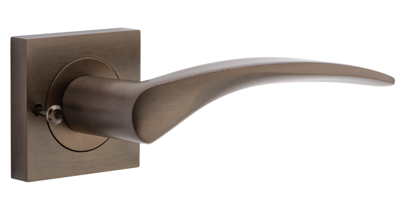 Oxford Lever on Square Rose with Inbuilt Privacy Signature Brass