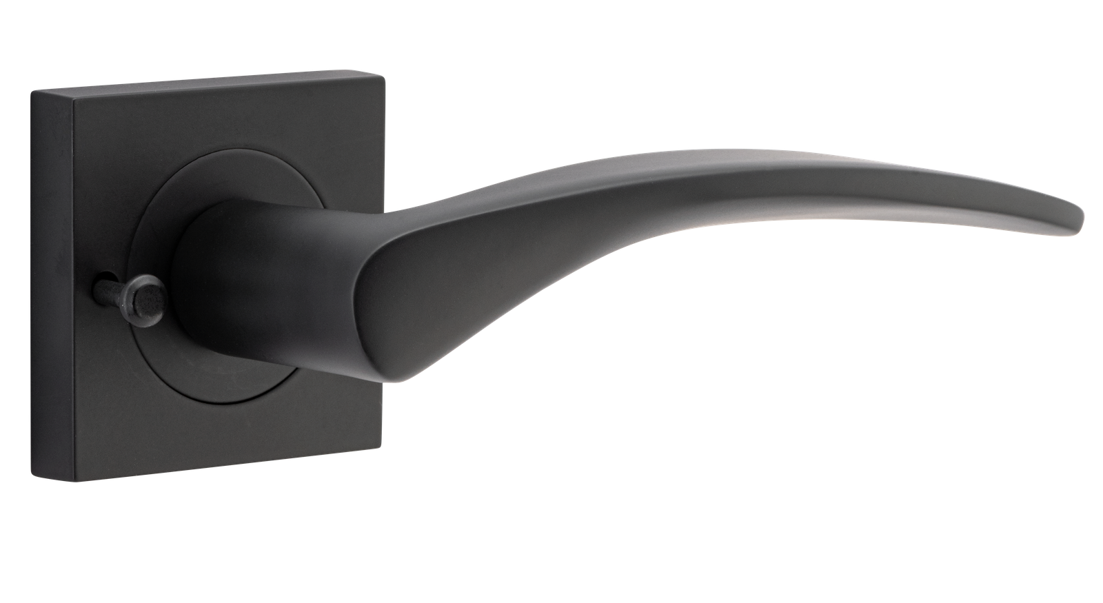 Oxford Lever on Square Rose with Inbuilt Privacy Matt Black