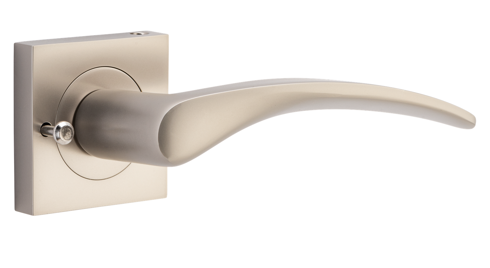 Oxford Lever on Square Rose with Inbuilt Privacy Satin Nickel