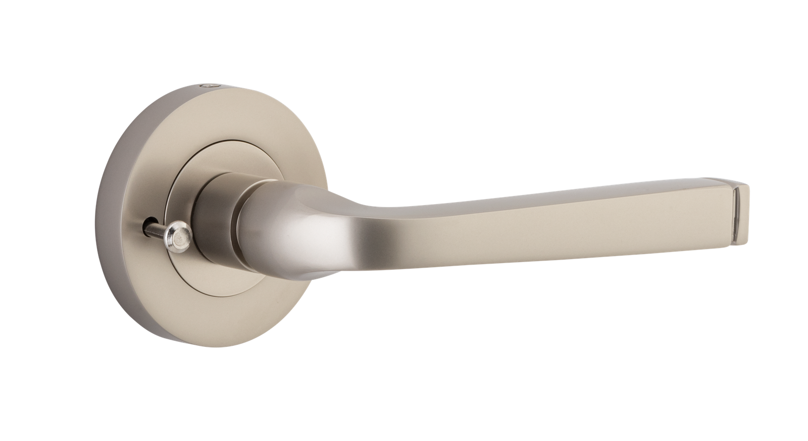 Annecy Lever on Rose with Inbuilt Privacy Satin Nickel
