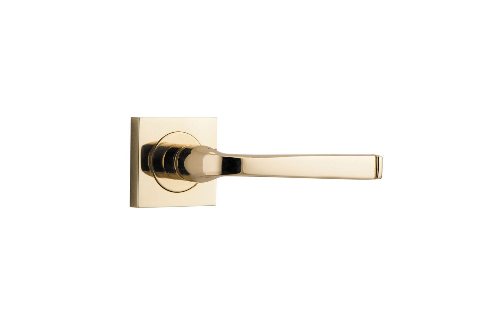 Annecy Lever on Square Rose Polished Brass