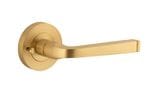 Annecy Lever on Rose with Inbuilt Privacy Brushed Brass