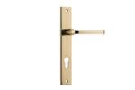 Annecy Lever Euro 85mm Rectangular Polished Brass