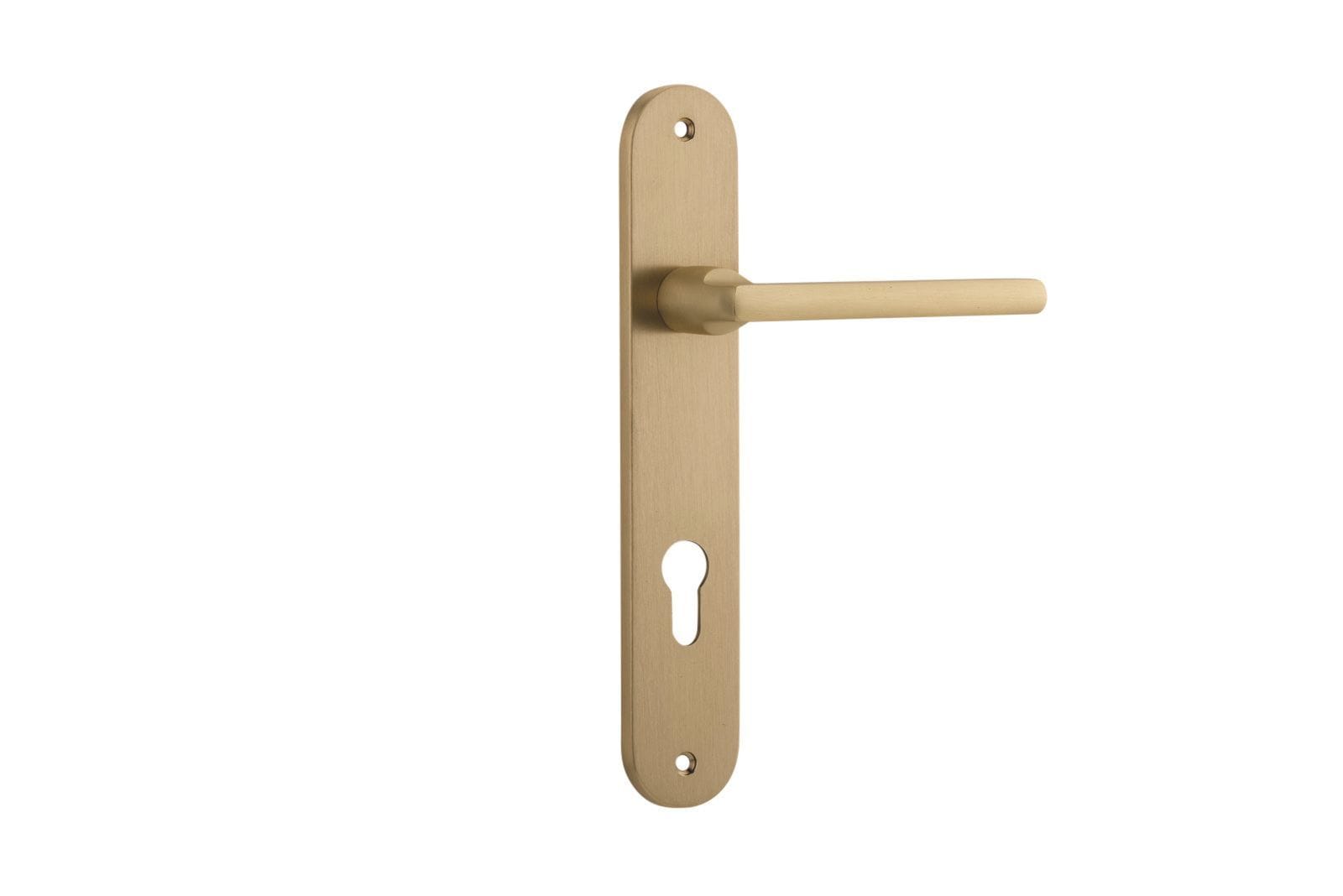 Baltimore Lever Euro 85mm Oval Brushed Brass