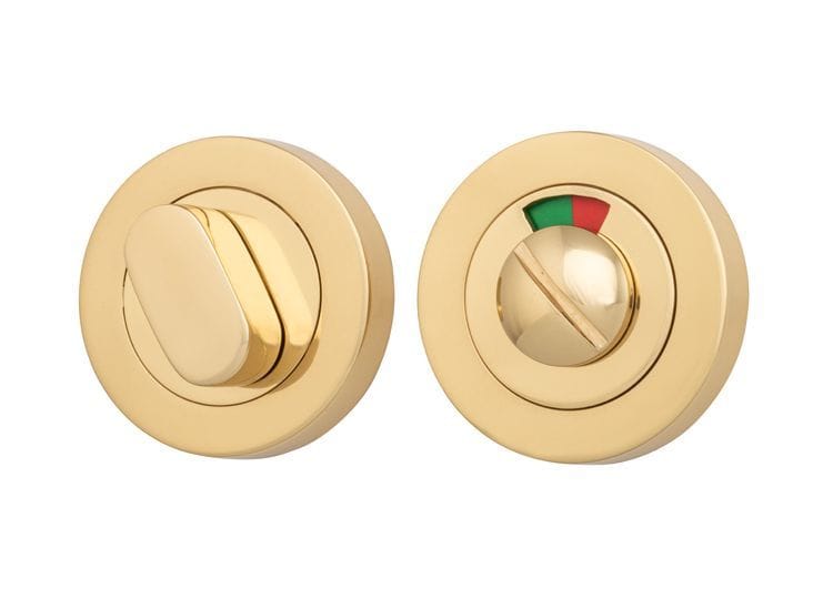 Privacy Turn with Indicator Round Polished Brass