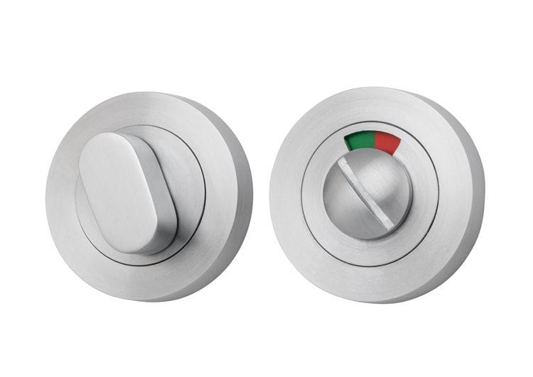 Privacy Turn with Indicator Round Brushed Chrome