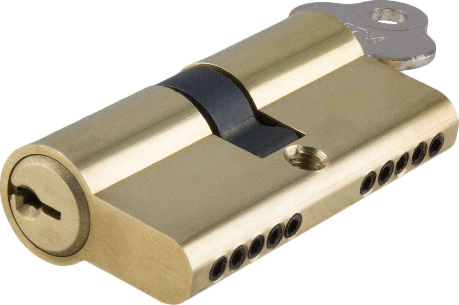 Euro Cylinder Dual Function Polished Brass 65mm