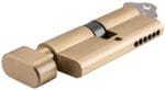 Euro Cylinder Key/Thumb Turn Brushed/Satin Brass 65mm