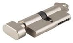 Euro Cylinder Key/Thumb Turn Satin Nickel 65mm