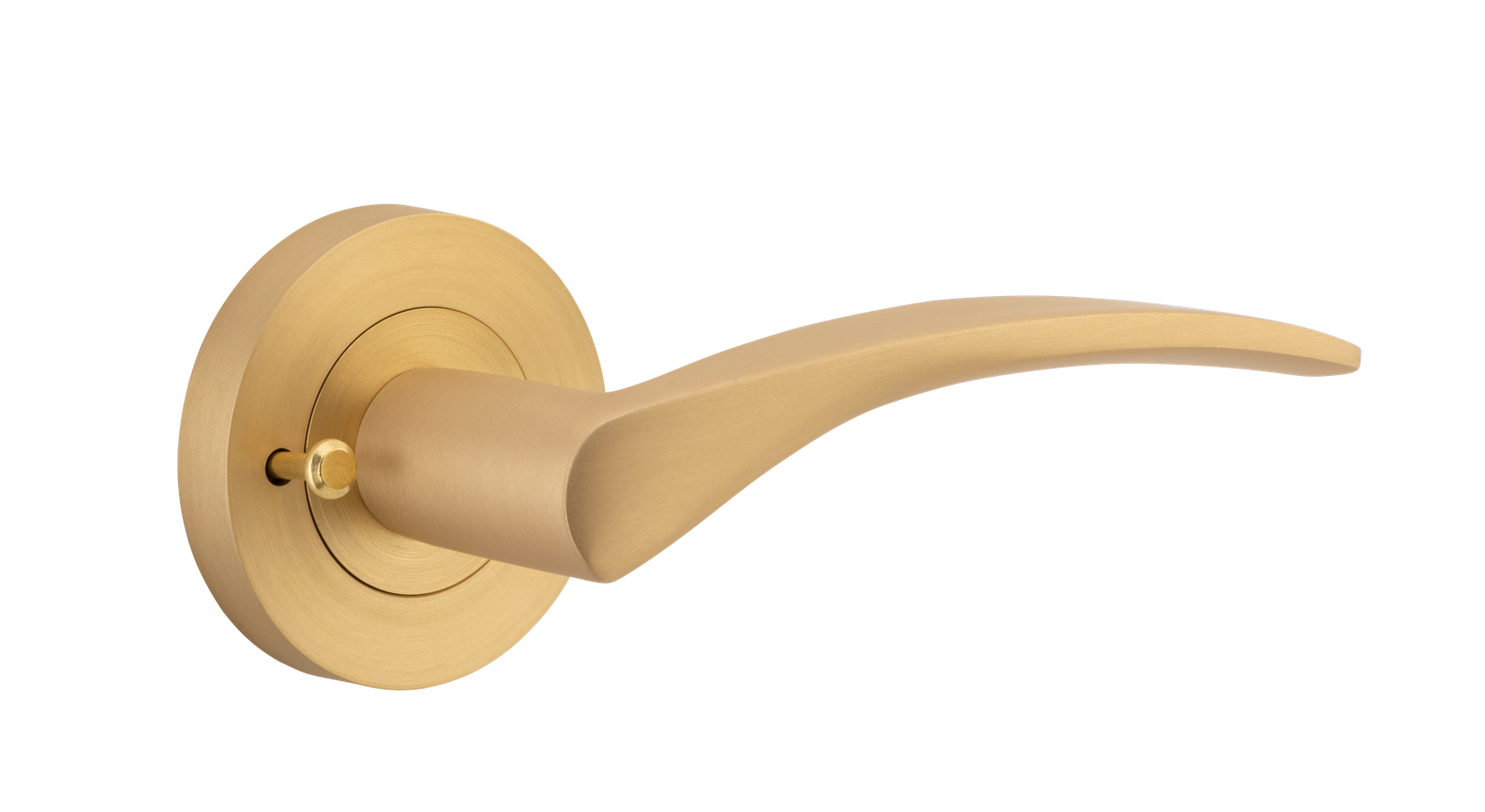 Oxford Lever on Rose Inbuilt Privacy Brushed Brass