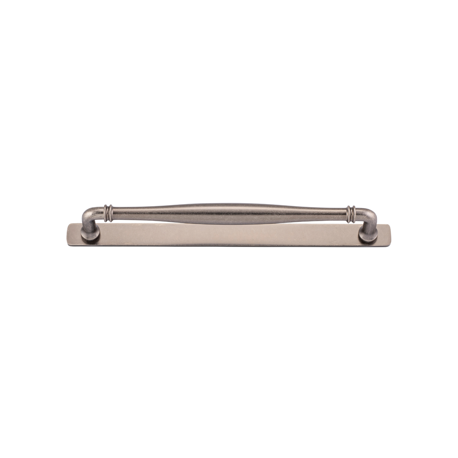 Sarlat Cabinet Pull with Backplate Distressed Nickel CTC 256mm