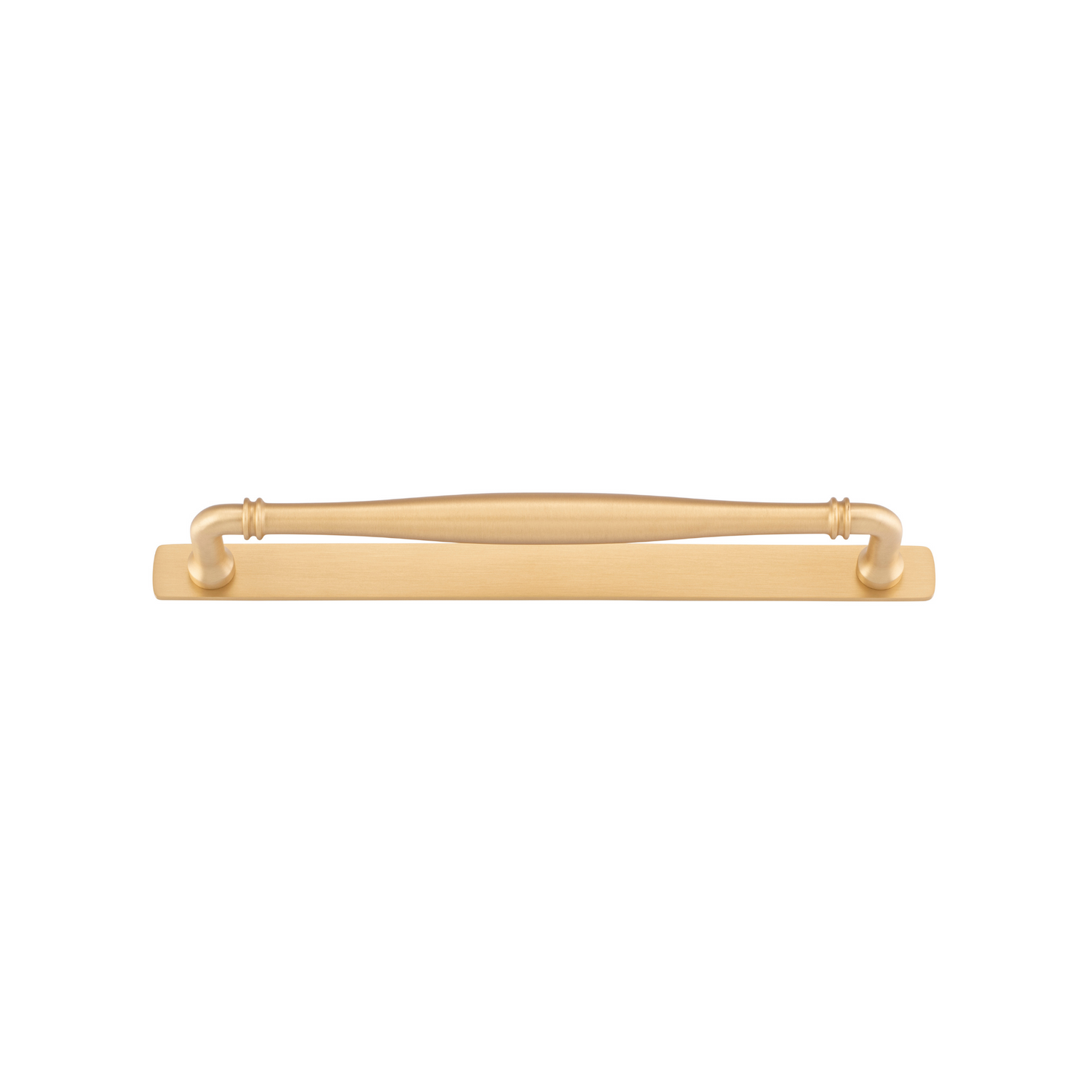 Sarlat Cabinet Pull with Backplate Brushed Brass CTC 256mm
