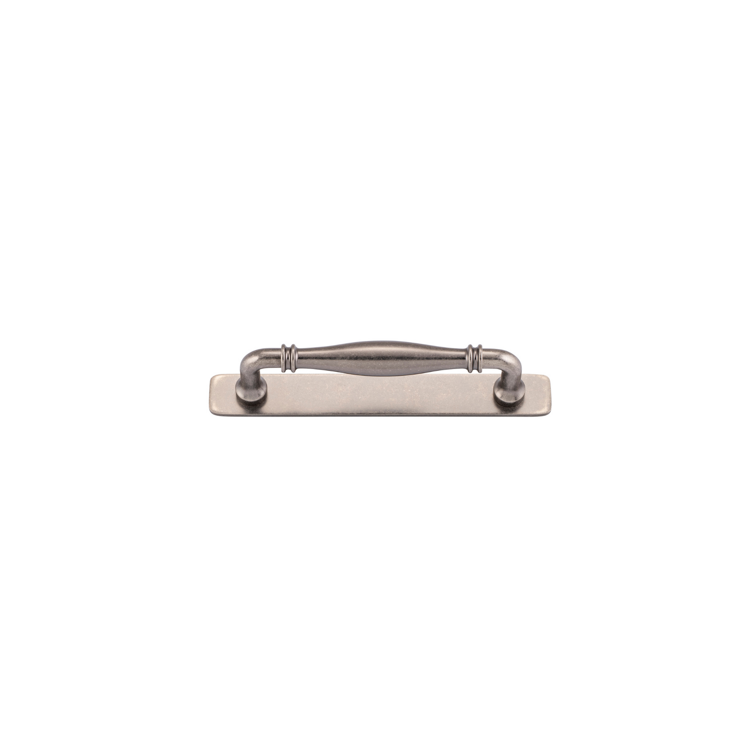 Sarlat Cabinet Pull with Backplate Distressed Nickel CTC 128mm