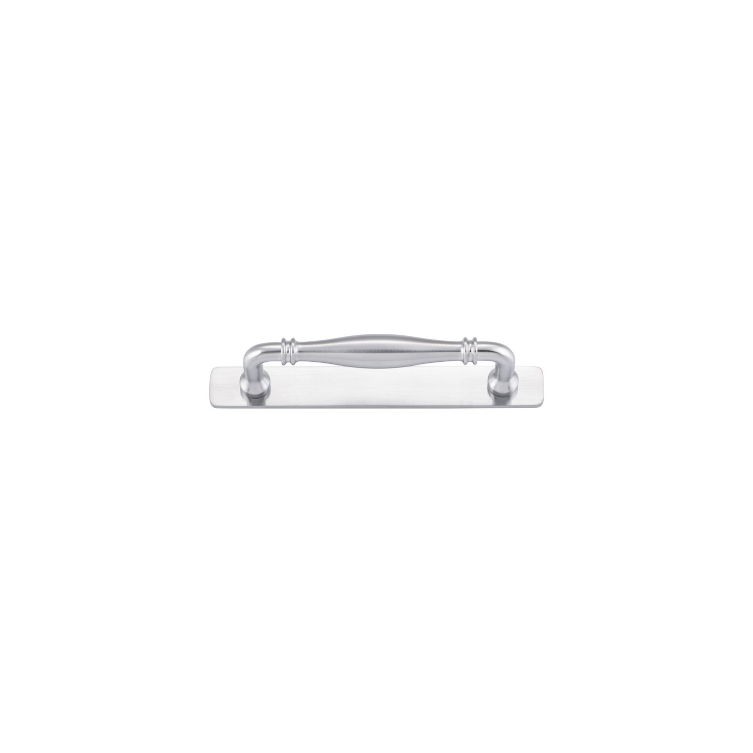 Sarlat Cabinet Pull with Backplate Brushed Chrome CTC 128mm