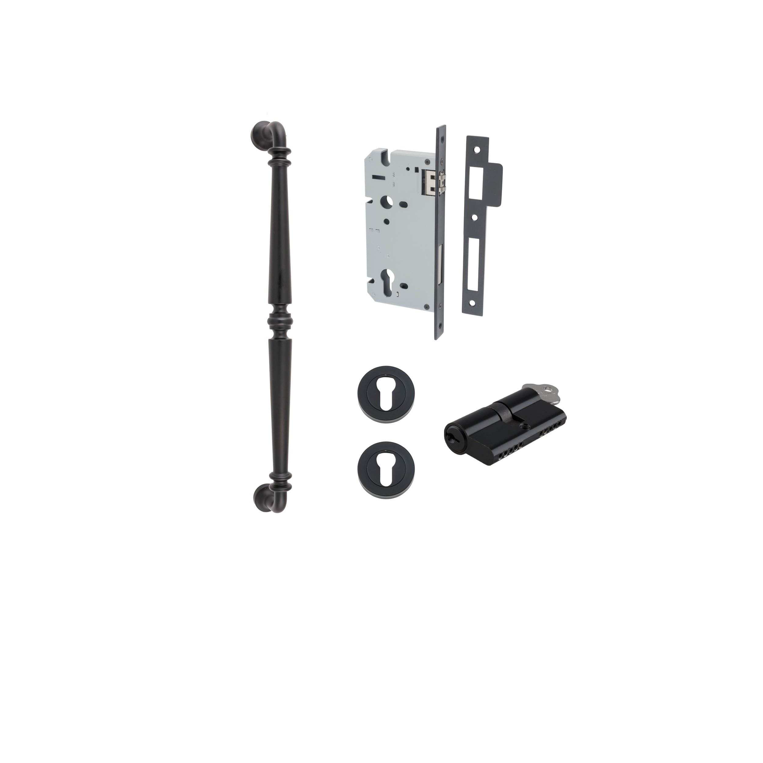 Sarlat Pull Handle Matt Black 450mm Entrance Kit - Key/Key