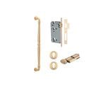 Sarlat Pull Handle Brushed Brass 450mm Entrance Kit - Key/Thumb Turn