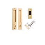 Sliding Door Privacy Kit Rectangular Brushed Brass