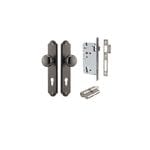 Cambridge Knob Shouldered Distressed Nickel Entrance Kit - Key/Key