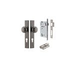 Cambridge Knob Rectangular Distressed Nickel Entrance Kit - Key/Key