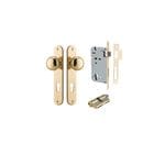 Cambridge Knob Oval Polished Brass Entrance Kit - Key/Key