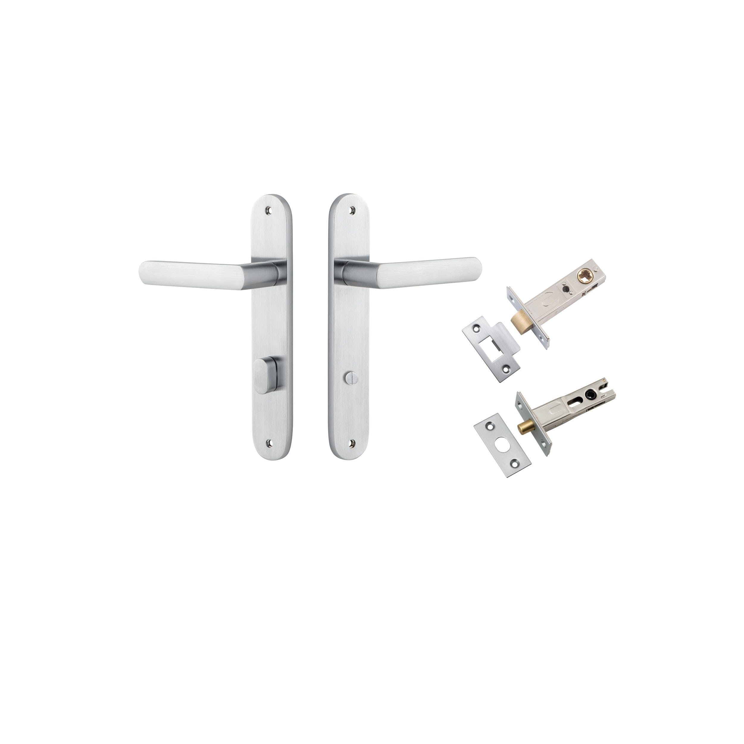 Osaka Lever Oval Brushed Chrome Privacy Kit