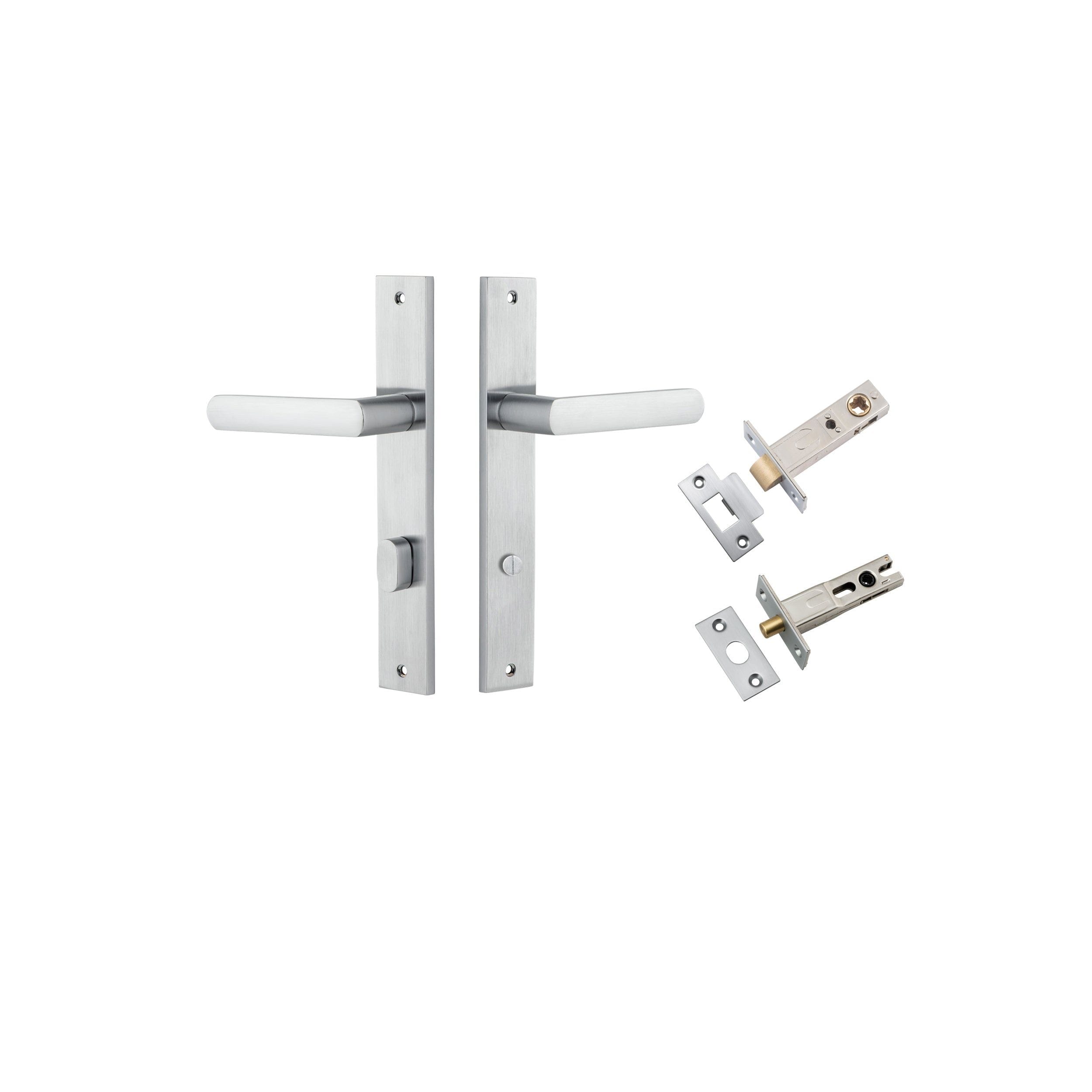 Osaka Lever Rectangular Brushed Chrome Privacy Kit