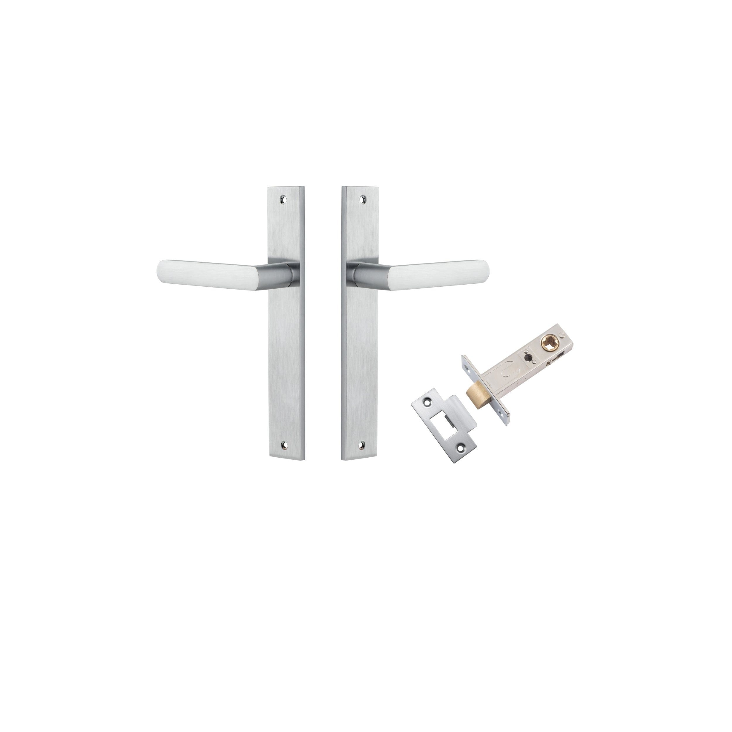 Osaka Lever Rectangular Brushed Chrome Passage Kit