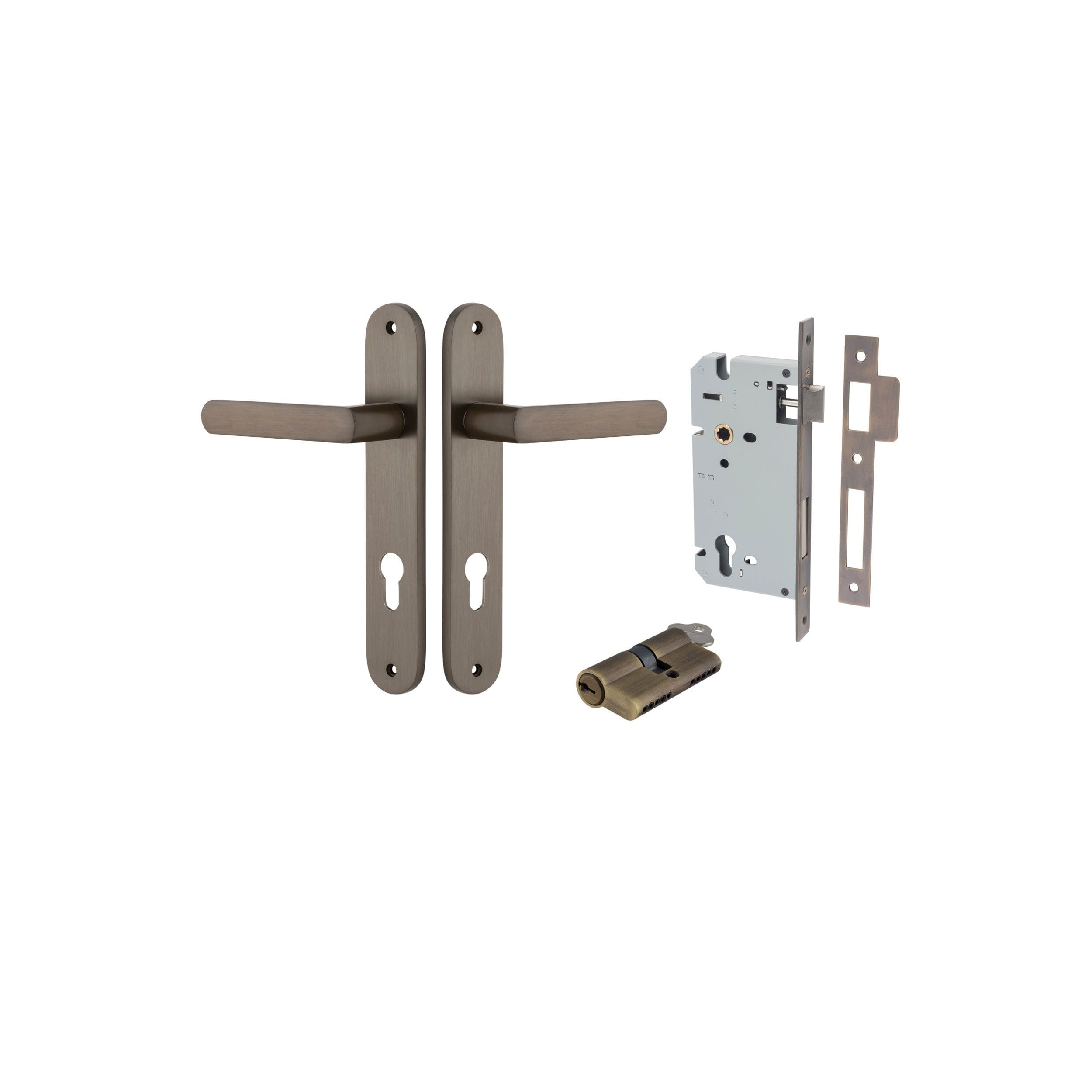 Osaka Lever Oval Signature Brass Entrance Kit - Key/Key